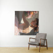 Bailarina sujetando un ramo de flores wandkleed (In Situ (horizontaal))