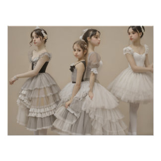 Bailarinas con trajes románticos perfect poster