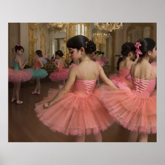 Bailarinas en una gran sala de estilo rocóco poster (Voorkant)