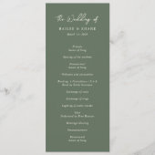 Bailee Olive Green Modern Wedding Programma (Voorkant)