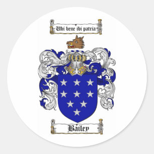 BAILEY FAMILY CREST - BAILEY COAT OF ARMS RONDE STICKER