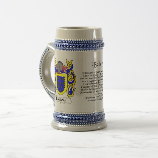 Bailey Family Crest Stein Bierpul (Voorkant links)