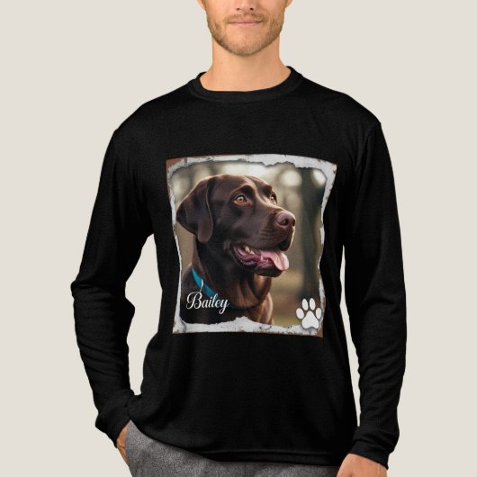 Bailey, het chocoladelab Tri-Blend shirt (Voorkant volledig)