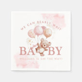 BAILEY Pink Barly Wait Teddy Bear Baby shower Servet (Voorkant)