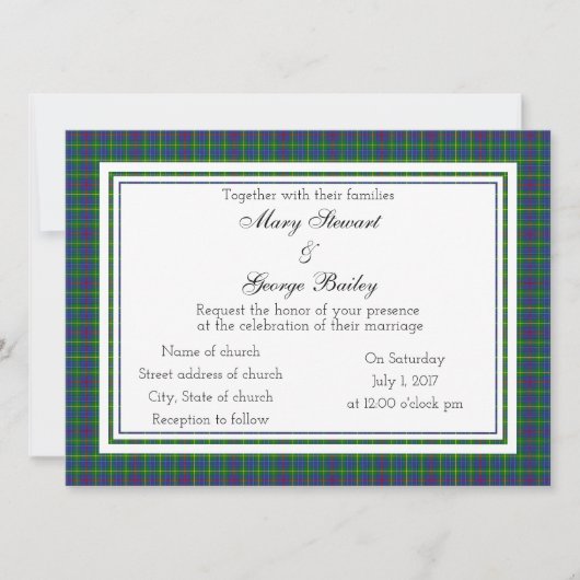 Bailey Scottish Faire-part de mariage (Devant)