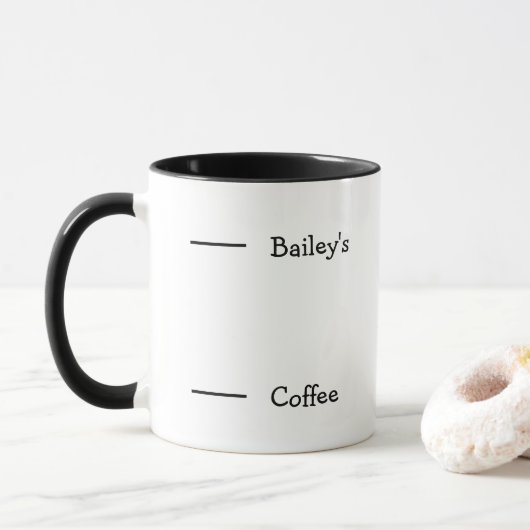 Bailey's Coffee Gekke Funny Joke Alcohol Cute Cool Mok (Met donut)