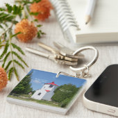 Baileys Harbor Range Lights acrylische sleutelkete Sleutelhanger (Voorkant Rechts)