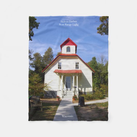 Baileys Harbor Rear Range Light fleece deken (Voorkant)