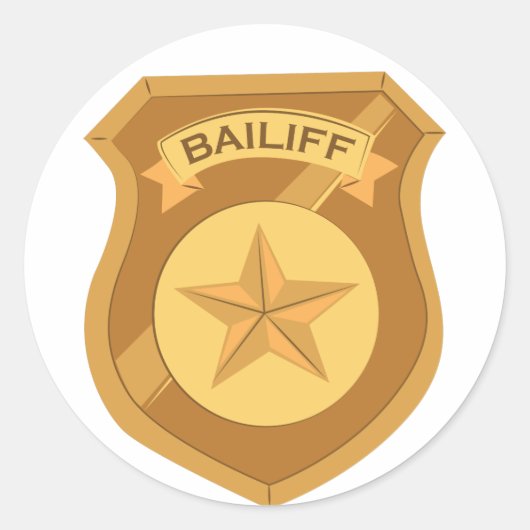 Bailiff Badge Ronde Sticker (Voorkant)