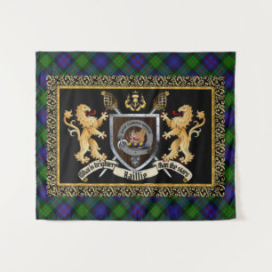 Baillie Clan Badge & Motto w/Lions Wandkleed