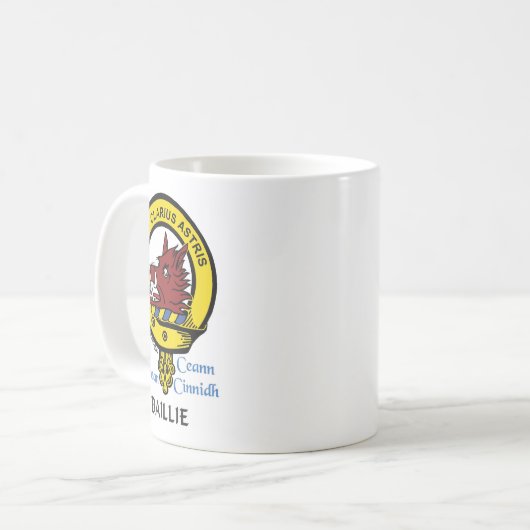 BAILLIE Scottish Clan Crest Mug (Devant gauche)