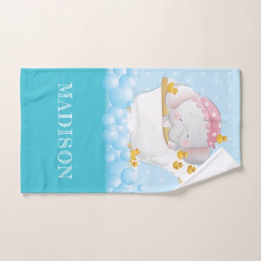 Bain à bulle d'éléphant mignon (Serviette à main)