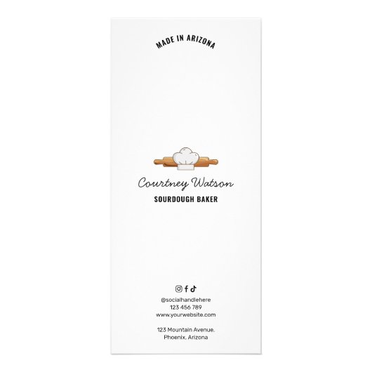 Bain à pâte feuilletée Moderne 4x9" Menu Prix (Dos)