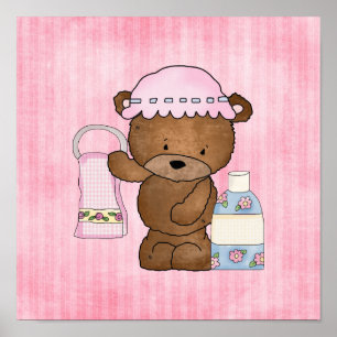 Bain Bear dessin animé poster de mur