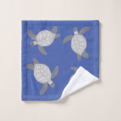 Bain bleu de la tortue marine gris argenté (Gant de toilette)