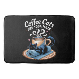Bain Chats Café et Tapis de Yoga Yoga de Chat Drôle