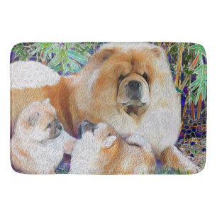 Bain Chow maman et chiots tapis de bain/tapis de caisse