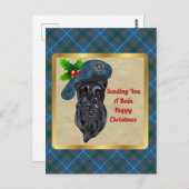 Bain Clan Badge & Tartan Kerstmis Briefkaart (Voorkant / Achterkant)