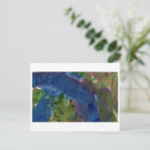 Bain de carte postale abstraite bleue (Debout devant)