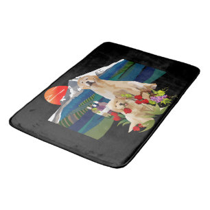Bain de golden retriever ou tapis de caisse