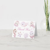 Bain de mer rose bébé fille plié Merci (Devant)