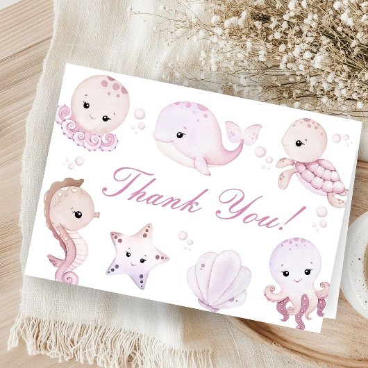 Bain de mer rose bébé fille plié Merci