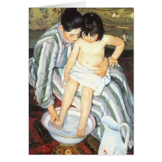 Bain d'enfant par Mary Cassatt Impressionnisme Vin (Devant)