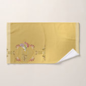 Bain Floral d'or avec nom Ensemble de serviettes (Serviette à main)