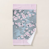 Bain Floral rose gris rose cerisier bleu (Serviette à main)