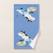Bain japonais de chats humoristique II (Serviette à main)