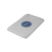 Bain Le monogramme bleu gris Chevron barre le tapis de (Angle)