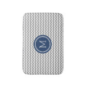 Bain Le monogramme bleu gris Chevron barre le tapis de (Devant (Vertical))