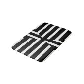 Bain Le solide noir et blanc moderne barre le tapis de (Angle)