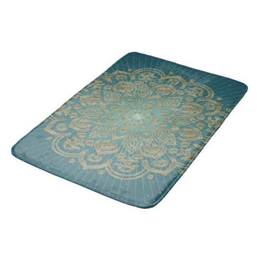 Bain MANDALA Golden Rosette - Mat de bain, Tapis (Angle)