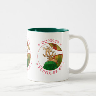 BAIN REINDEER Hunter Green Mug à deux tons