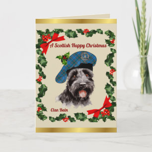 Bain Scottie Dog Gepersonaliseerde Kerstmis Kaart