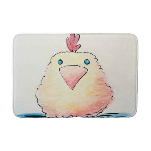 Bain Tapis de bain, aquarelle Poussin Bébé (Devant)