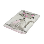 Bain Tapis de bain, Chat Kitty aquarelle (Angle)