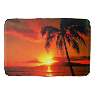 Bain Tapis de bain/coucher du soleil tropical