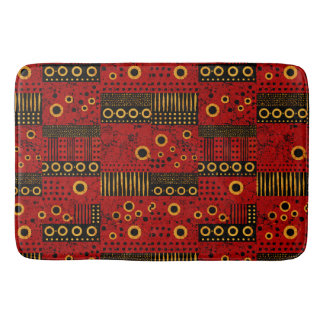Bain Tapis de douche en patchwork tribal rouge africain