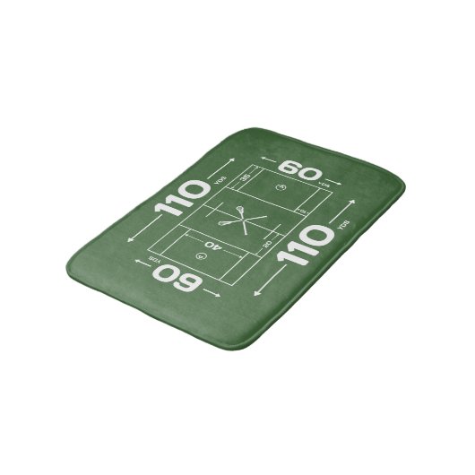 Bain Tapis de salle de bains de champ de lacrosse (Angle)