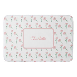 Bain Tapis de table personnalisé Pivoine Pretty Preppy