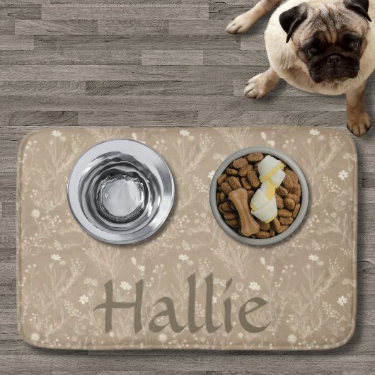 Bain Tapis de table pour chien - Botanique marron, Pers