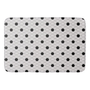 Bain Tapis noir et blanc de regard de tuile d'hexagone