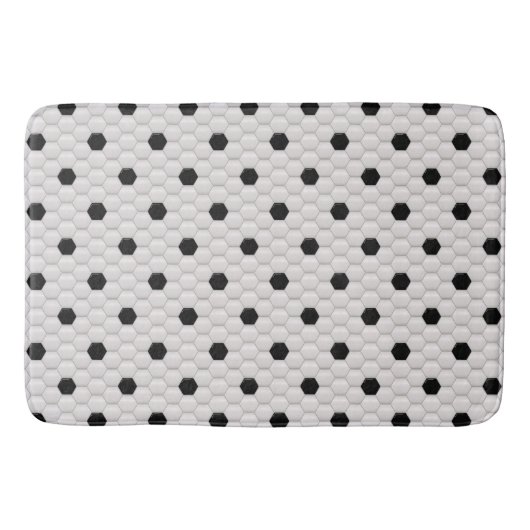 Bain Tapis noir et blanc de regard de tuile d'hexagone (Devant)
