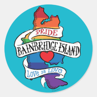 Bainbridge Island LGBT Pride-Stickers Ronde Sticker