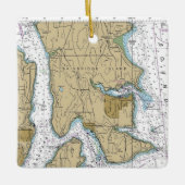 Bainbridge Island WA Chart Keramisch Ornament (Voorkant)