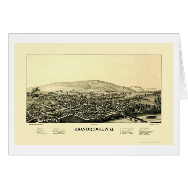 Bainbridge, NY Panoramic Map - 1889 (Voorkant Horizontaal)