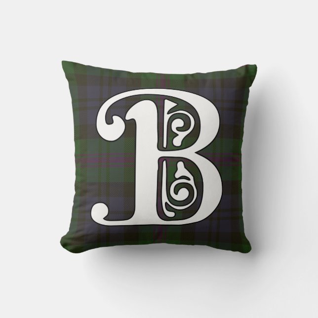 Baird Clan Tartan Monogram Kussen (Voorkant)