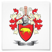 Baird Family Crest Coat of Arms Foto Afdruk (Voorkant)